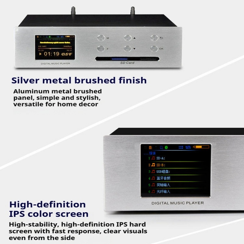 Audio Without Music - Desktop-DAC-Player mit verlustfreier Audioausgabe, Bluetooth-Empfänger, DSD-Dekodierung,