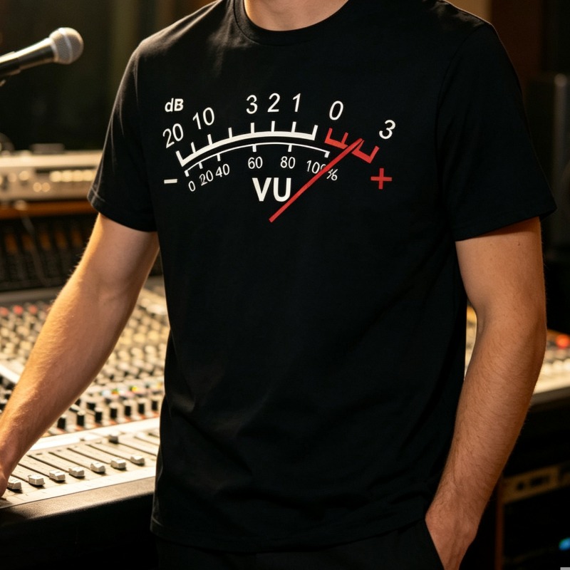 VU-Meter dB Lautstärke T-Shirt – Audio Music Dj Bewertung und Preis