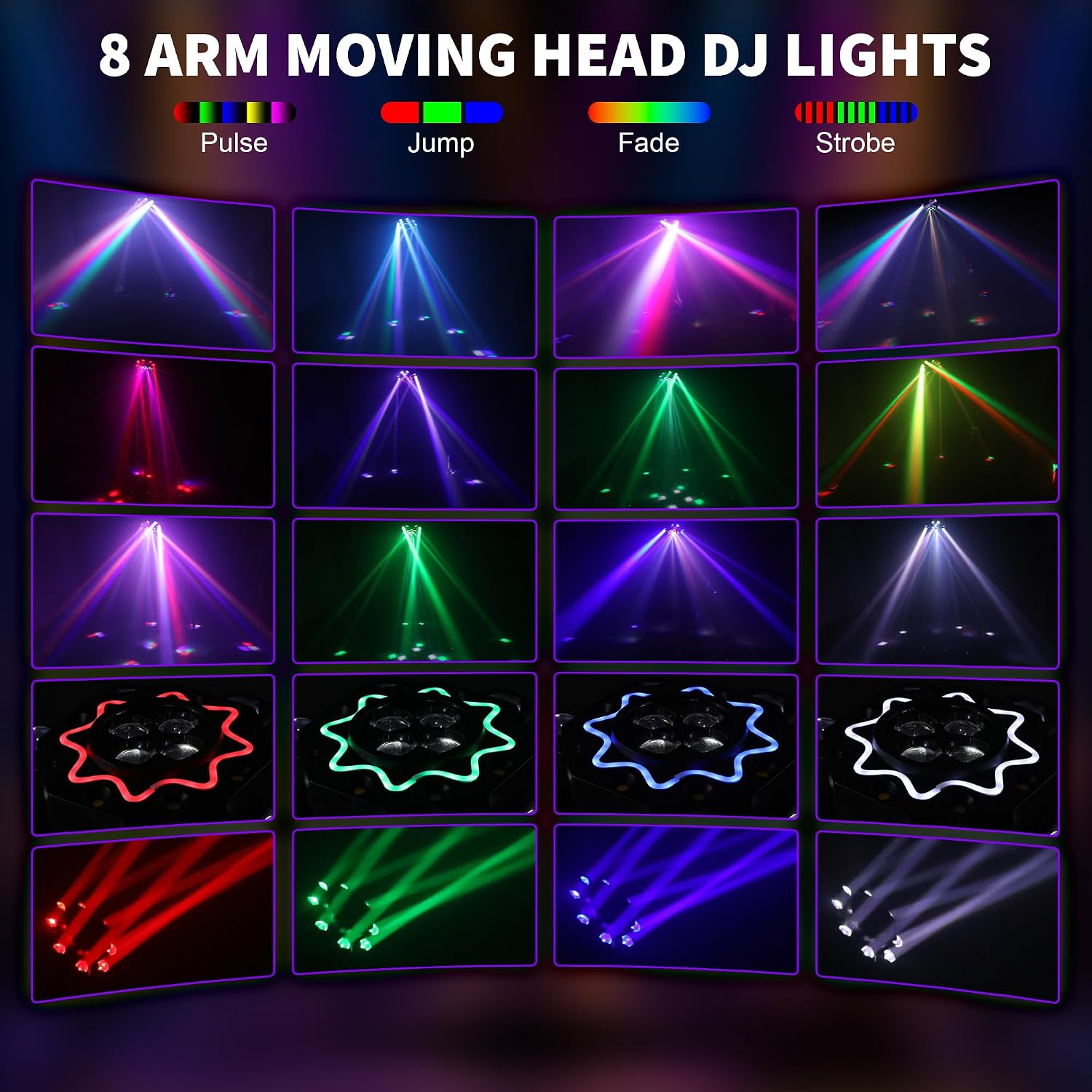 200W Disco-Partybeleuchtung 8- – Audio Music Dj Bewertung und Preis